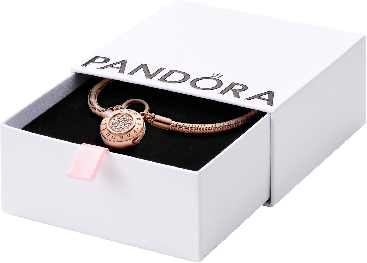 Amazon.com: PANDORA Moments Padlock Clasp Snake Chain Bracelet
