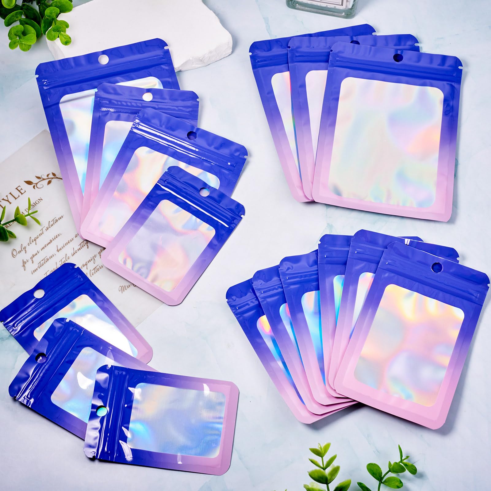 Amazon.co.jp: Beadthoven チャック付き ポリ袋 オーロラ ジッパー袋