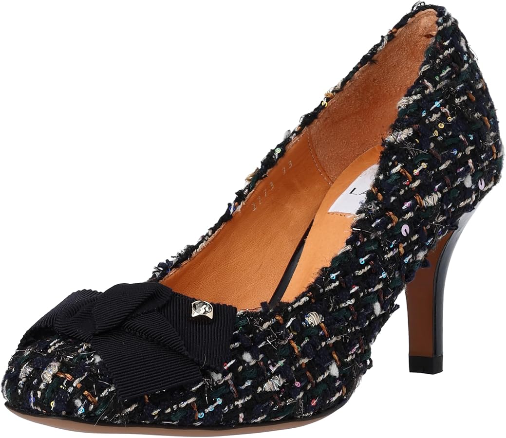 Amazon | [ランバンオンブルー] パンプス スクエアトゥリボンモチーフ