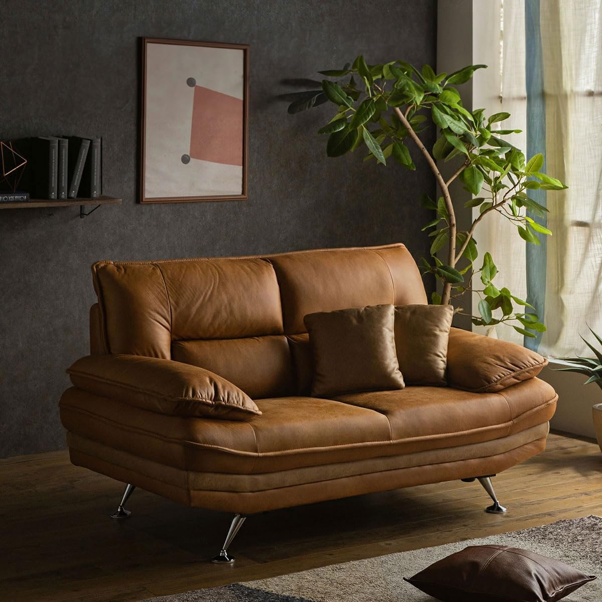 6/16廃棄予定)ベージュ 合成皮革 2-3人掛けソファ 6/16廃棄予定