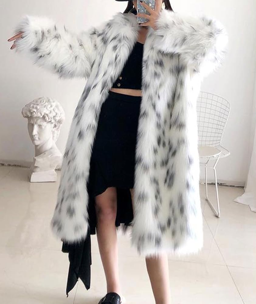 xxxiticat Women's Faux Fox Fur Coat Winter Long Sleeve Plush