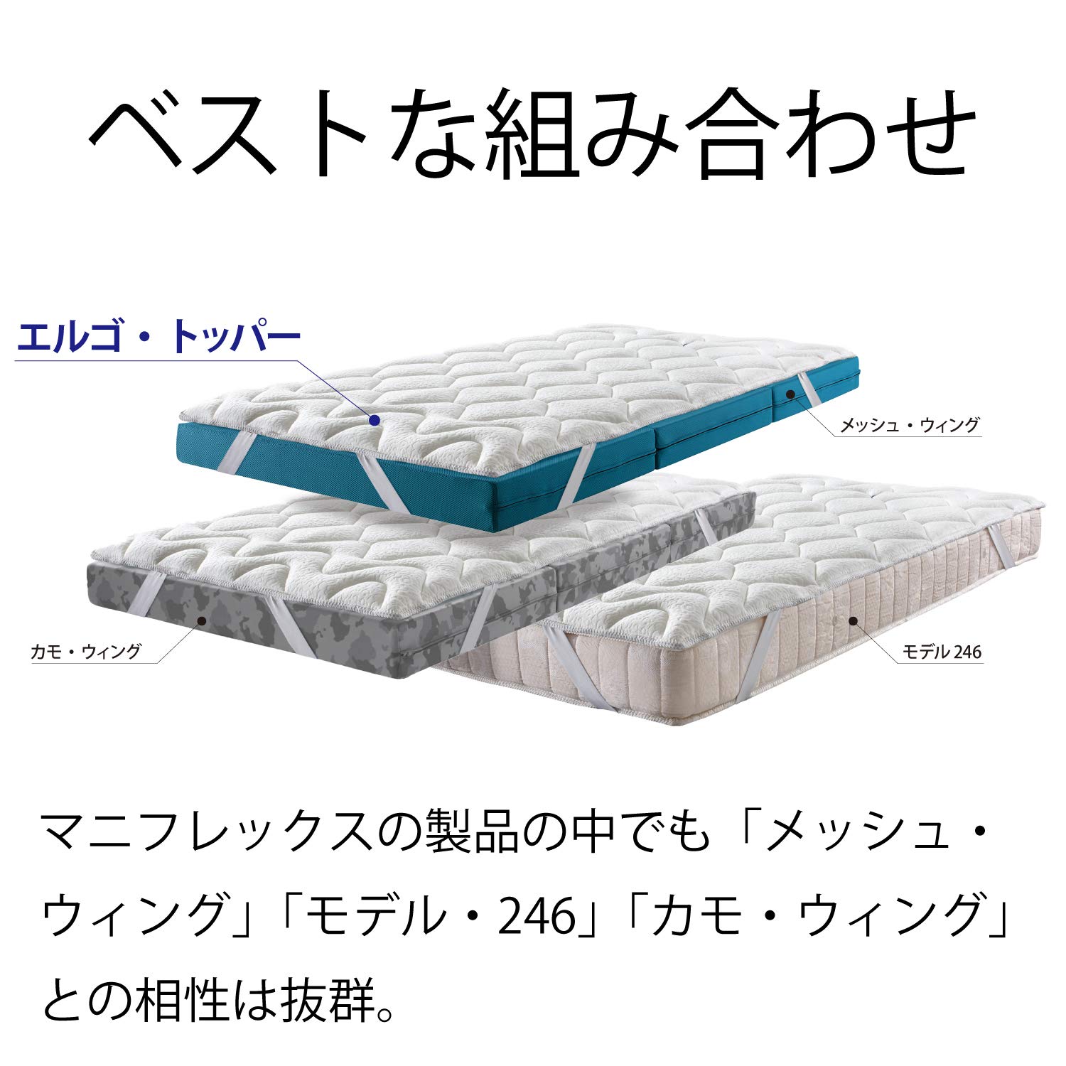 Amazon｜【セット買い】マニフレックス 三つ折り マットレス 高反発