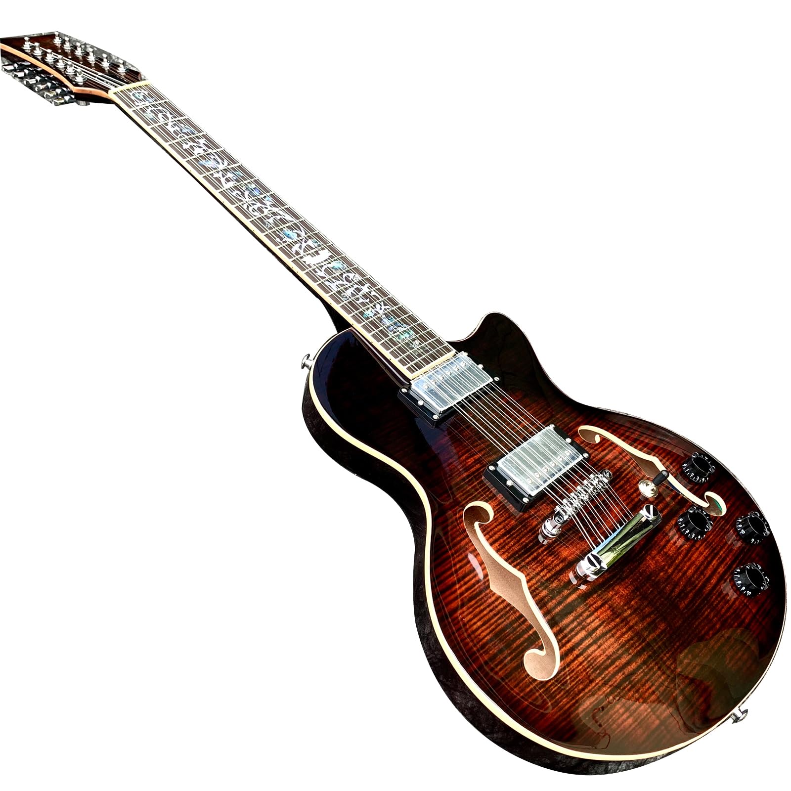 Amazon | セミホロウボディ 12弦 Fホール エレキギター マホガニー