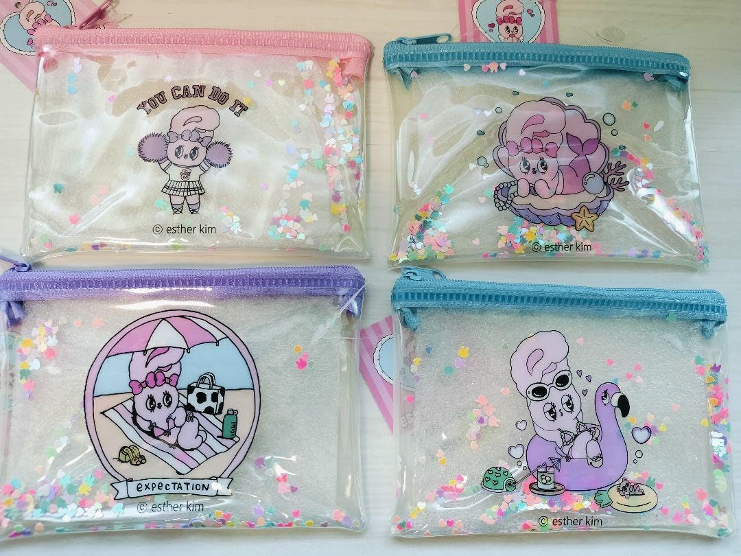 Amazon.co.jp: エスターバニー ポーチ クリアポーチ グリッター 韓国