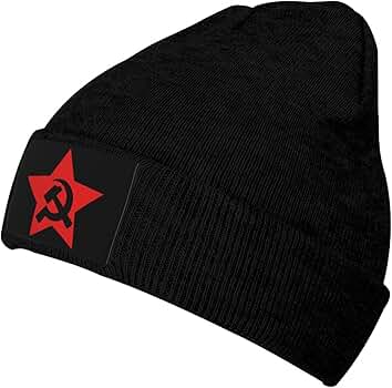 MOCSONE Communist USSR Hammer Sickle and Star Knit Beanie Winter