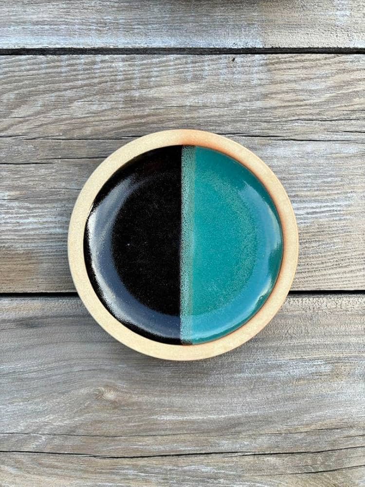 因州 中井窯 染め分け 皿 2点 セット 器 19cm