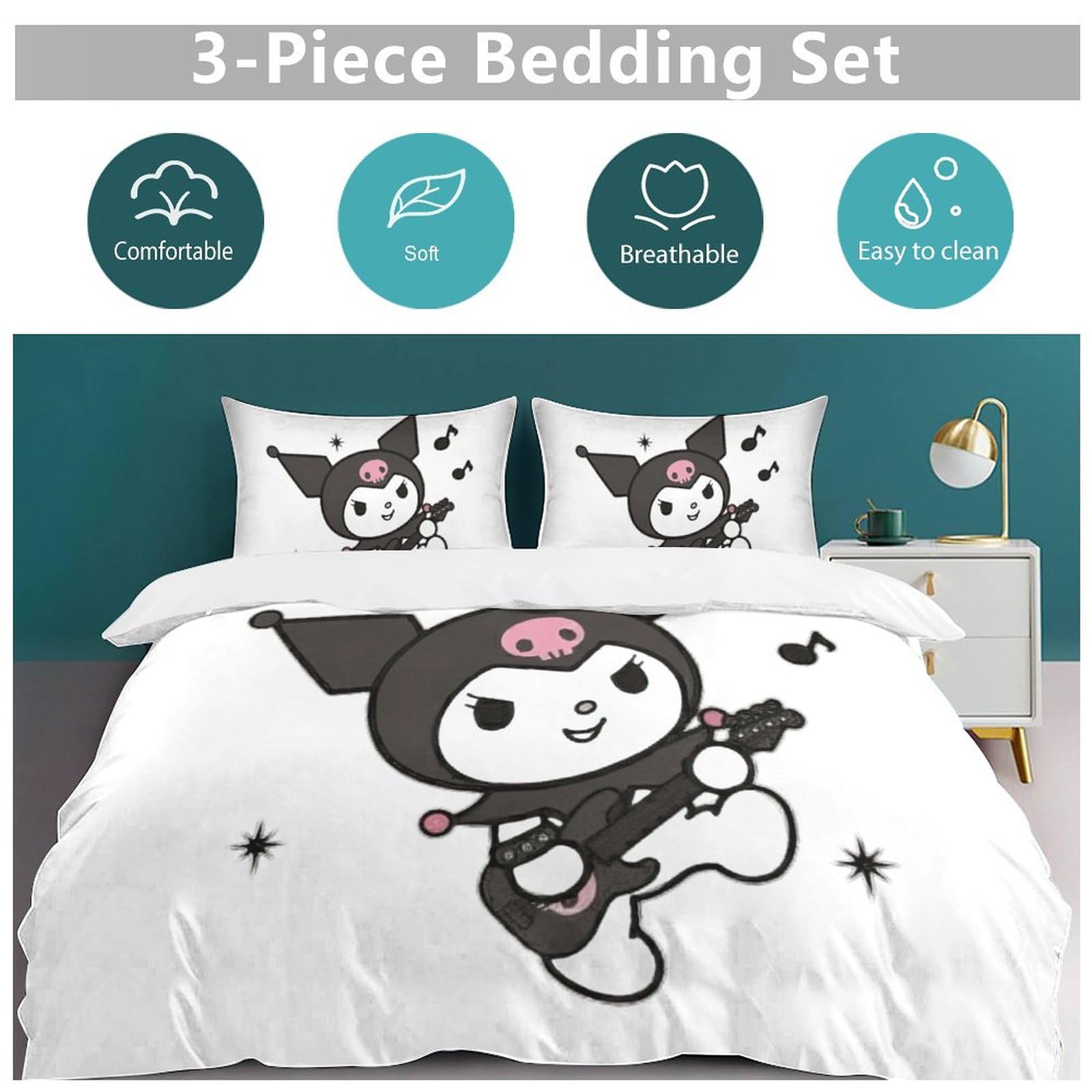 Amazon｜クロミ ちゃん ベッド3点セット 布団カバー シングル 3点