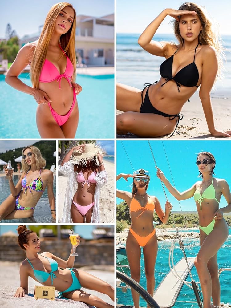 Amazon.co.jp: RELLECIGA レディース トライアングルビキニトップ