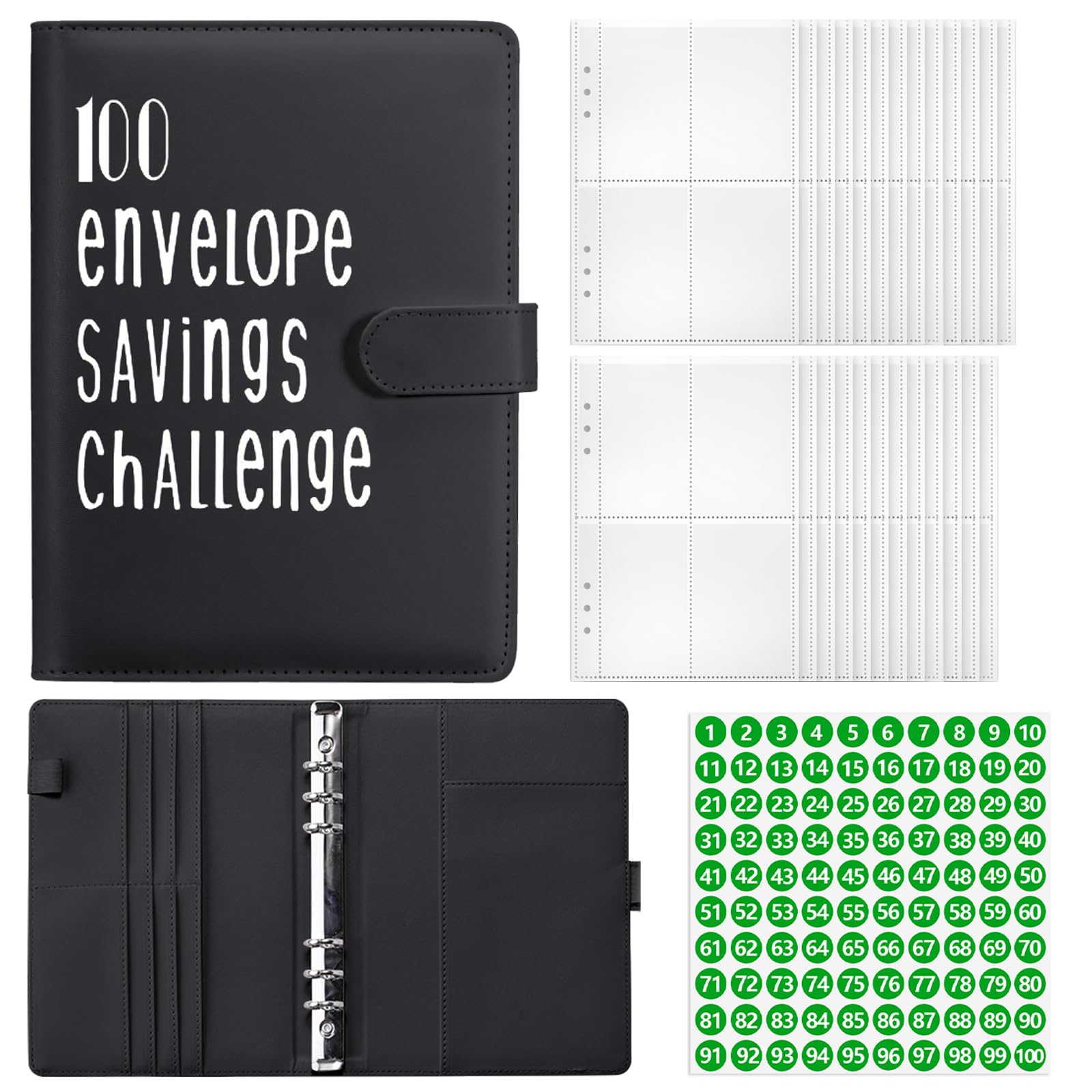 Amazon | DY.2ten 貯金バインダー A5 100日お金節約チャレンジ 6穴