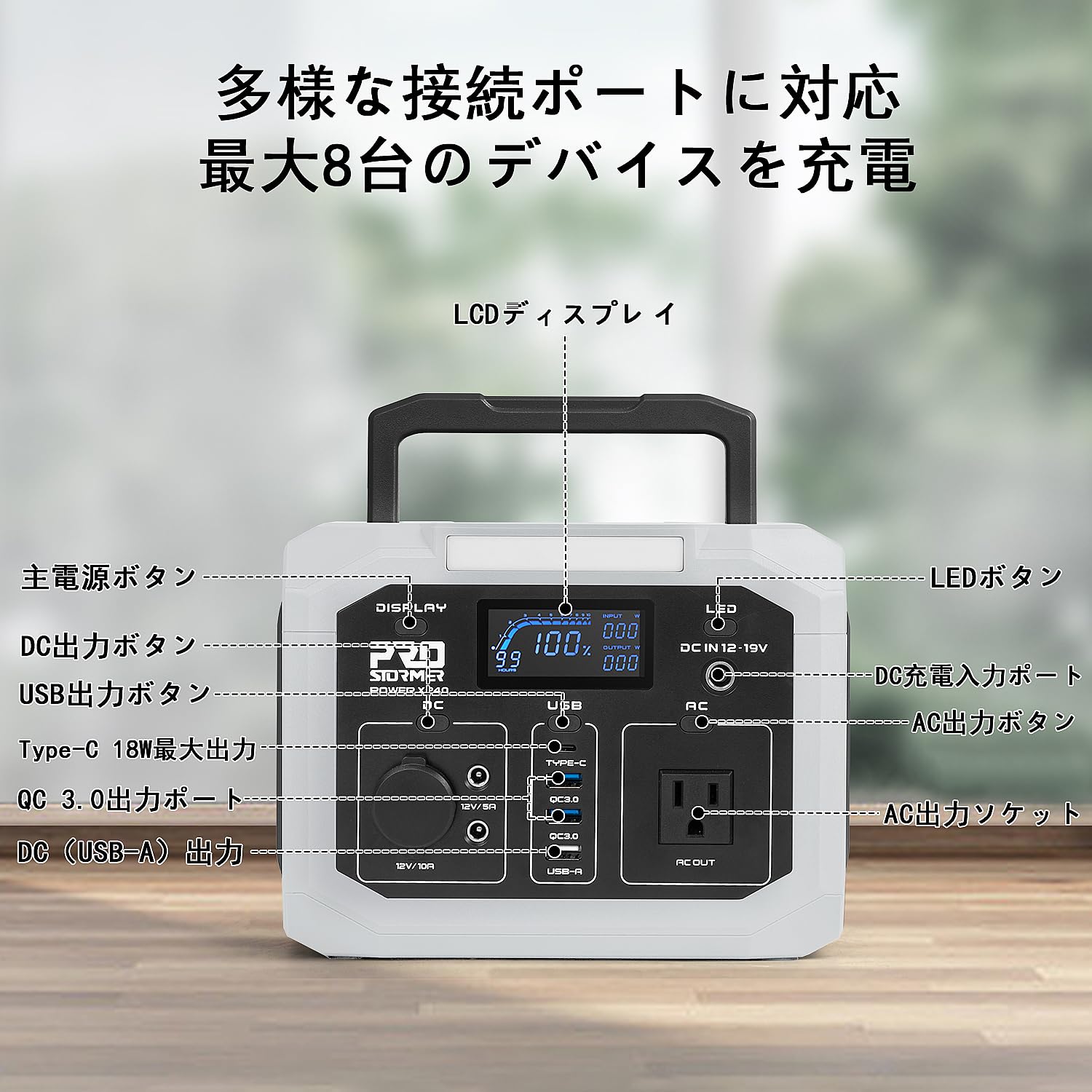 Amazon.co.jp: Prostormer ポータブル電源 バックアップ電源 240W 大