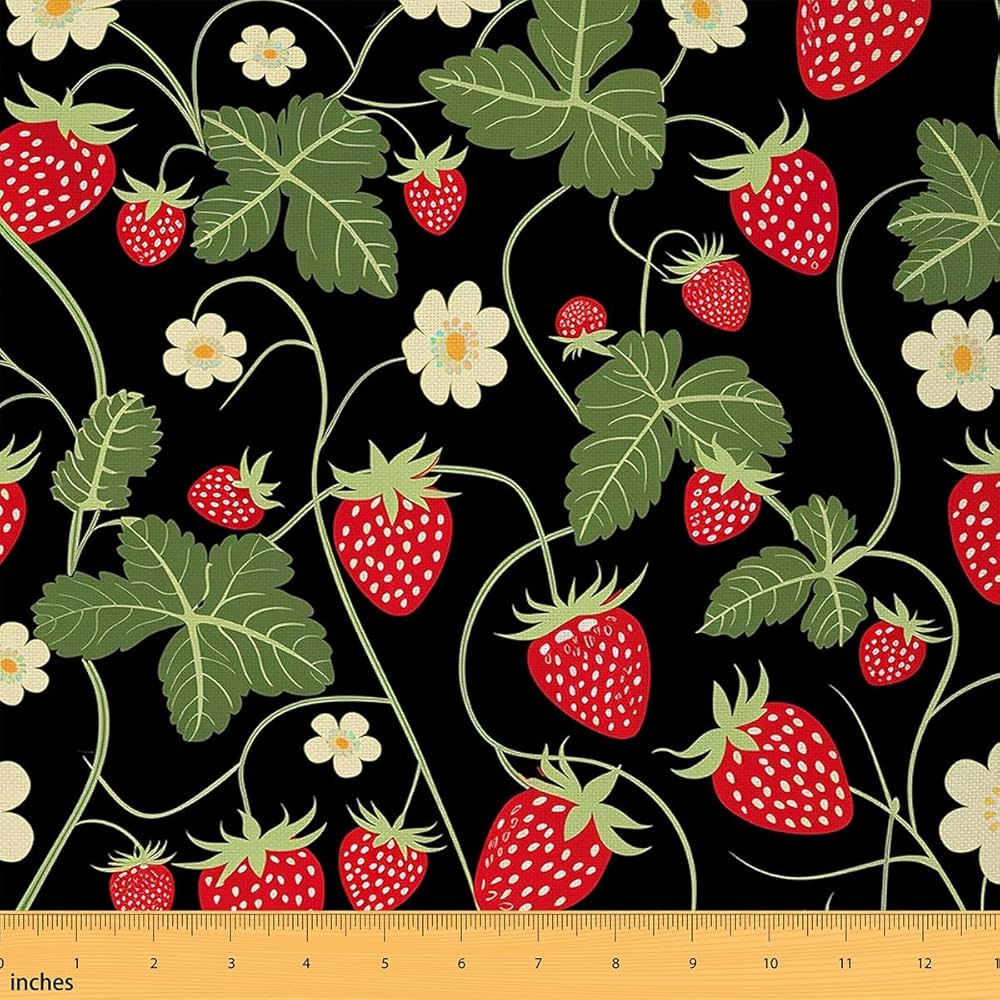Amazon.com: Feelyou Strawberry Fabric by The Yard, Kawaii