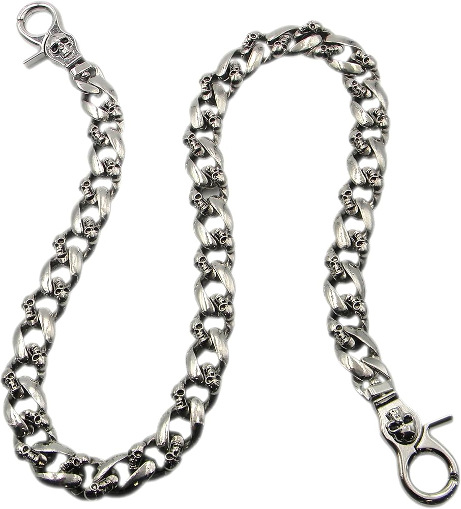 Amazon | ウォレットチェーン 財布 重厚スカルチェーン ファンシー