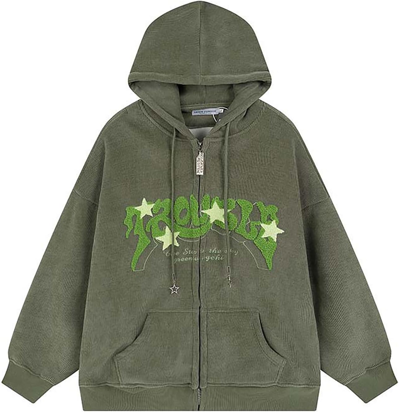 Amazon.co.jp: Sumleno Y2K ジップアップ パーカー レタープリント