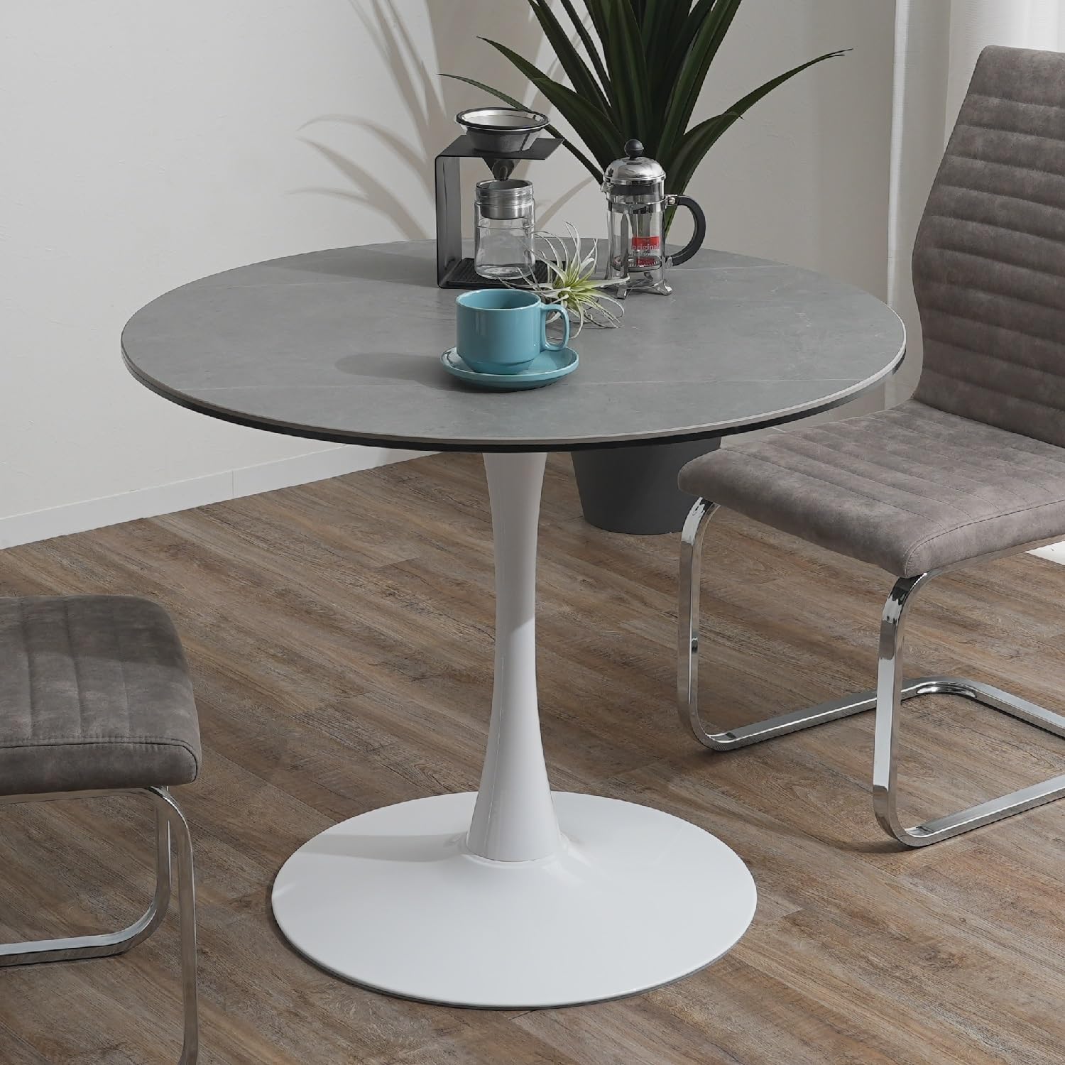 Amazon｜大川家具サンセー ダイニングテーブル 90cm 丸テーブル