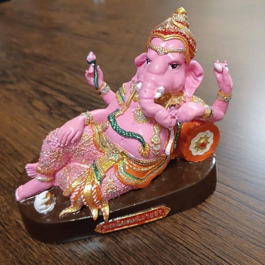 天然石ピンクオパールのガネーシャ 置物 ご購入前に在庫確認必要G.151