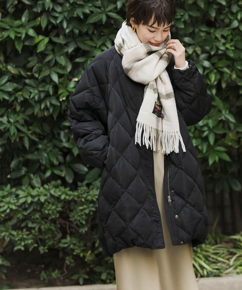 極美品＊アーバンリサーチ コクーンキルティングダウン カーキグレー系