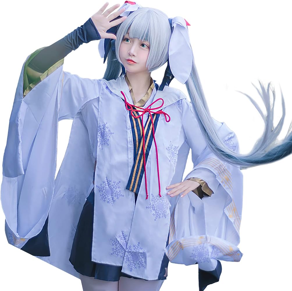 Amazon.co.jp: [milky time] ウィッグ付き 雪ミク 初音ミク コスプレ