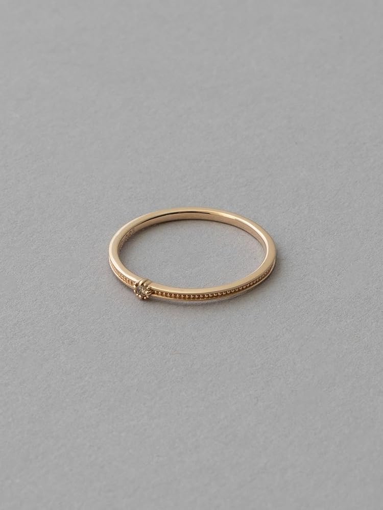 ete K10 レイヤードダイヤモンドリング 0.03 イエローゴールド 11号