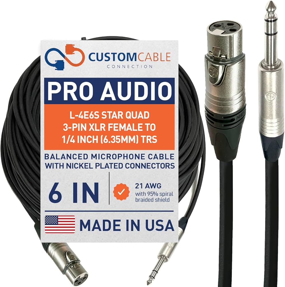 Amazon.com: Custom Cable Connection 0.5 Foot (6 inches) Canare L