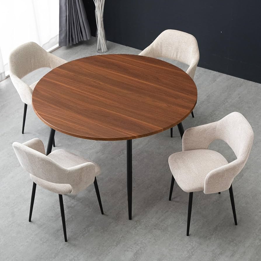 Amazon｜タンスのゲン 伸長式 円形ダイニングセット 4人掛け 5点セット