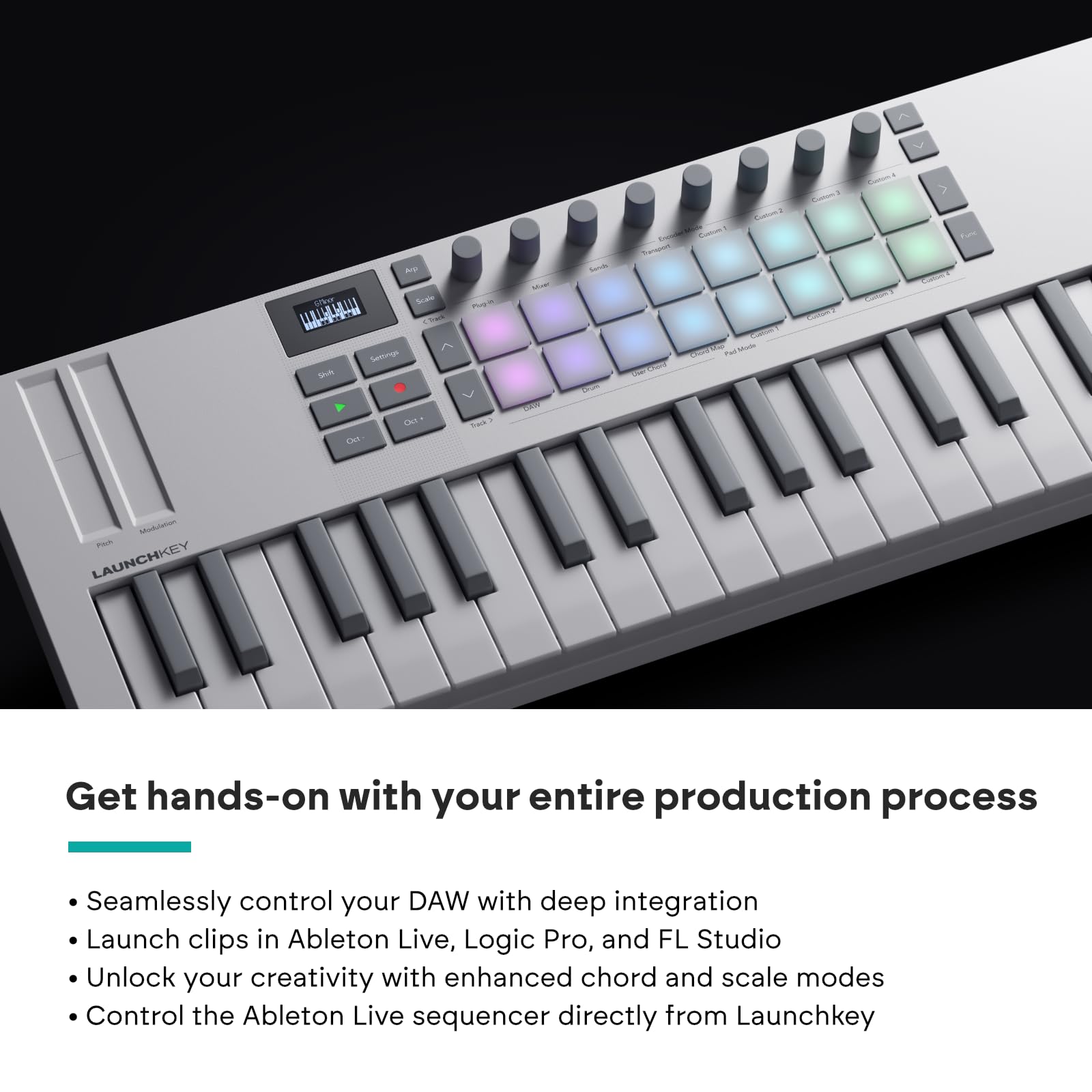 Novation Launchkey Mini 37 White MK4 — Portable 37 Mini-Key, USB