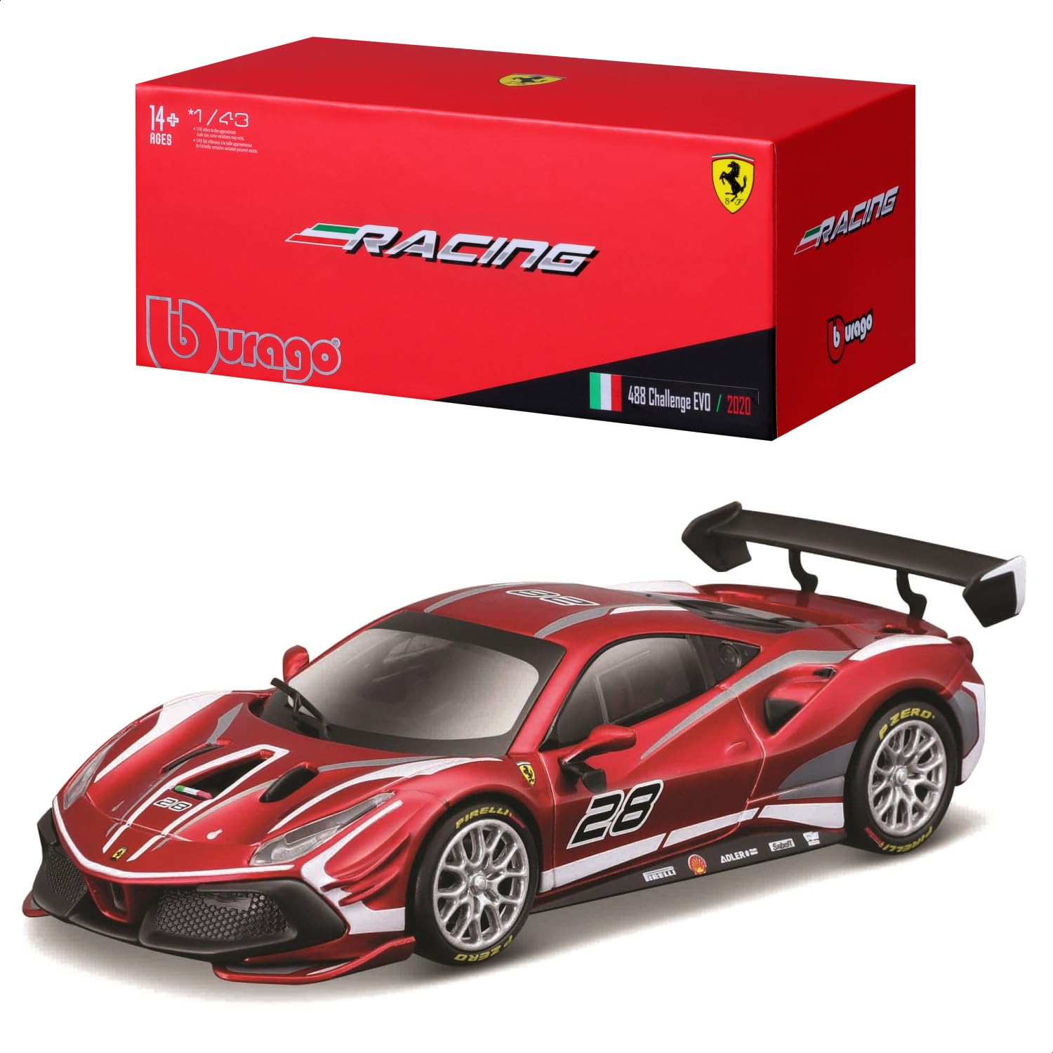 Amazon.com: Bburago B18-36309 Ferrari Racing 488 Challenge EVO