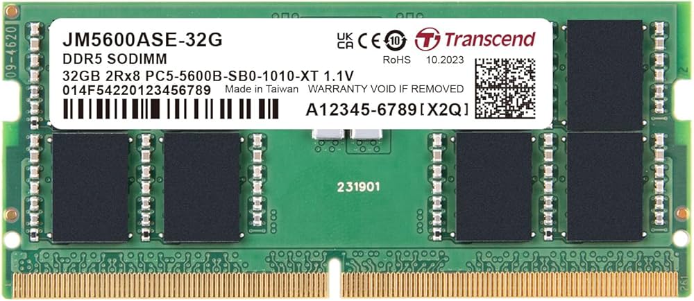 Amazon.in: Buy Transcend 32GB DDR5 5600MHz Laptop Memory CL46