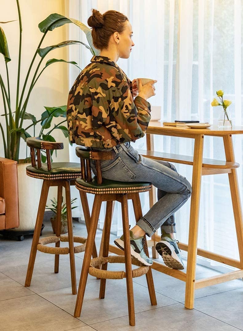 インド アイアン 水牛革 カウンターチェアー 4/4脚 インド アイアン 水