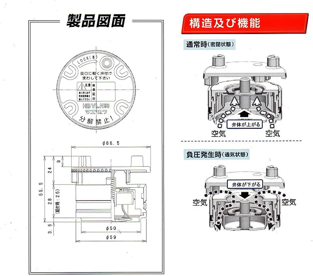Amazon.co.jp: 前澤化成(マエザワ) 受口用低位吸気弁 HBVLN50 : 産業