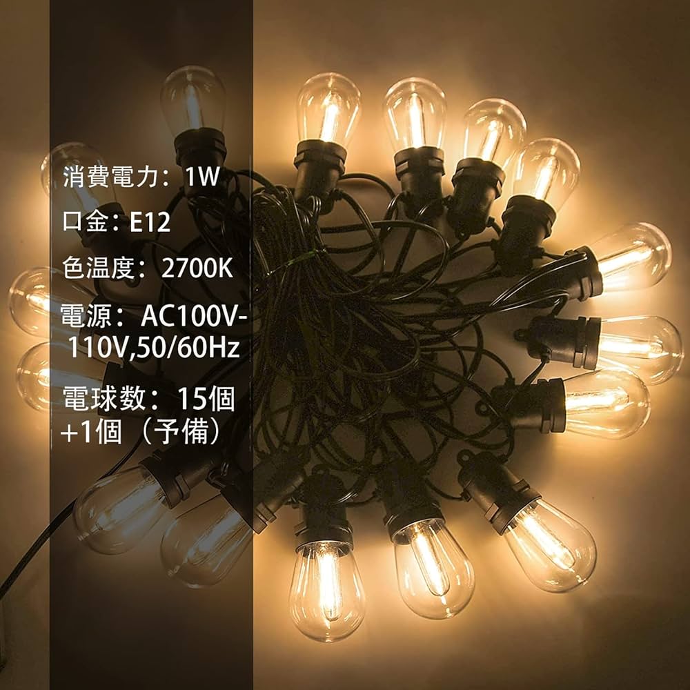 エジソン電球150球&ストリングライトまとめ売り（防雨型） エジソン
