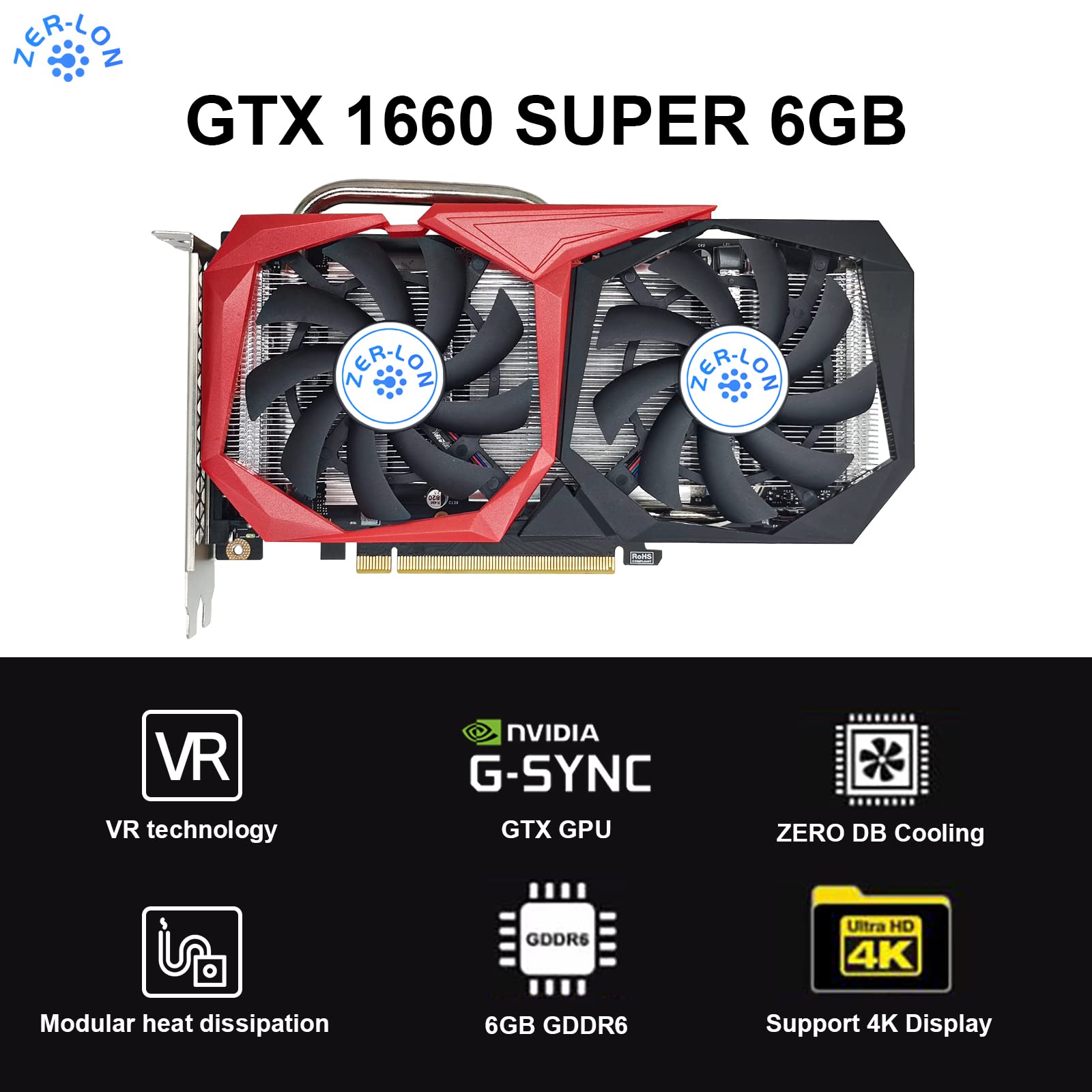 Amazon | ZER-LON GeForce GTX 1660 Super 6GB グラフィックスカード