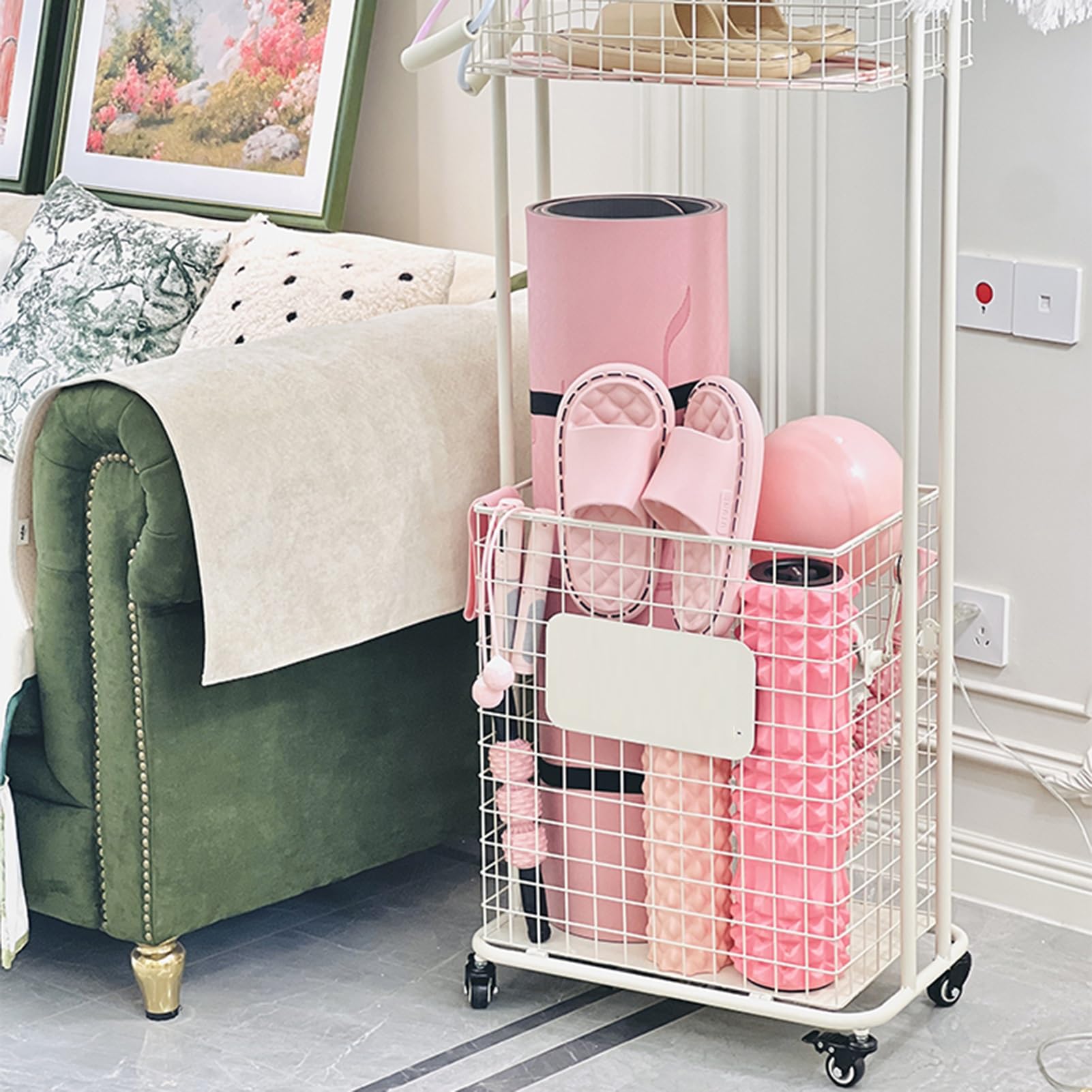 Amazon | テニスラケット収納ラック、フィットネス機器収納ボックス