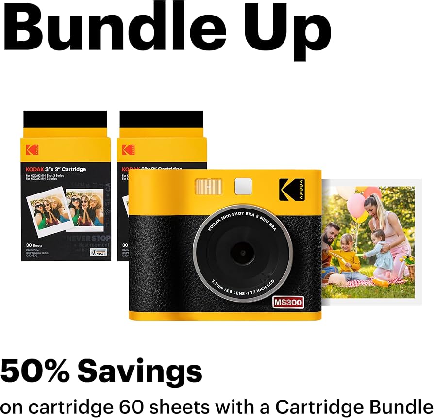 Amazon.com : KODAK Mini Shot 3 ERA 4PASS 2-in-1 Instant Camera and