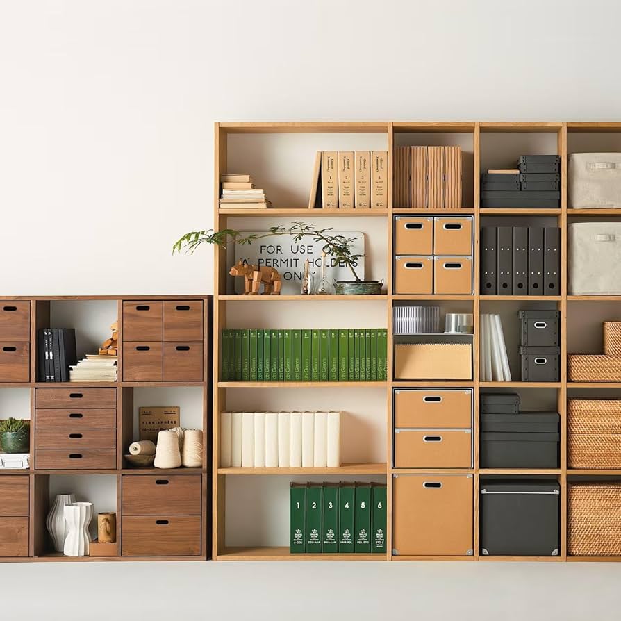 Amazon｜無印良品 スタッキングシェルフ・ワイド・5段・オーク材 幅