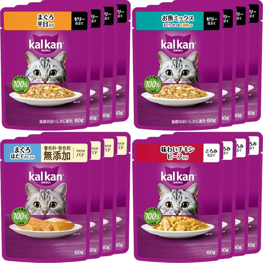 Amazon.co.jp: カルカン パウチ 1歳から 60g×16袋(4種×4袋) ゼリー