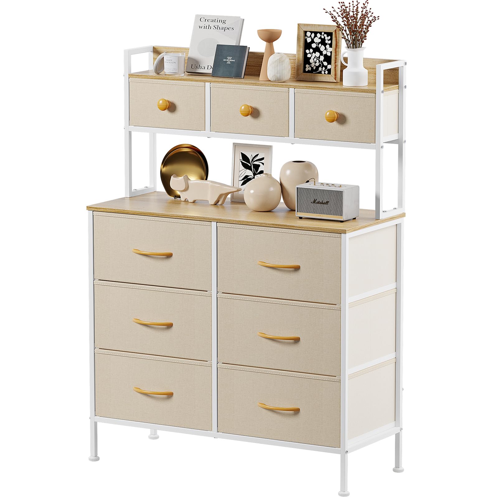 Amazon｜SINNONAKA 2段棚タンス 9杯ハイチェスト 収納チェスト