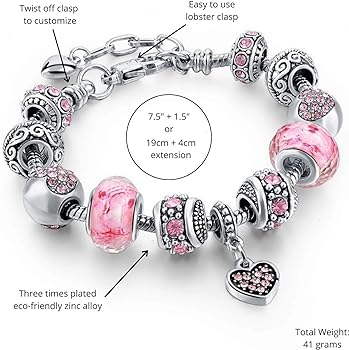 Amazon | Capital Charms ピンクハート シルバーメッキ チャーム