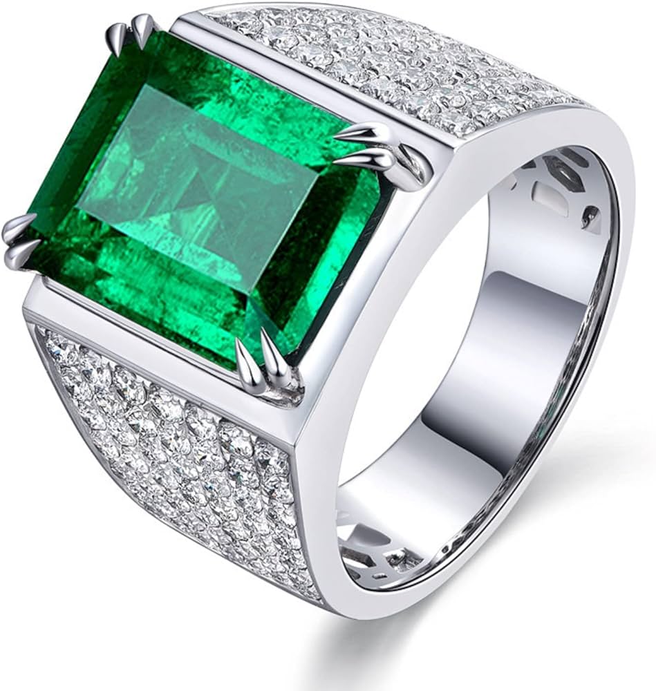 Amazon.com: 8 Carat Imitation Natural Emerald Domineering Men's