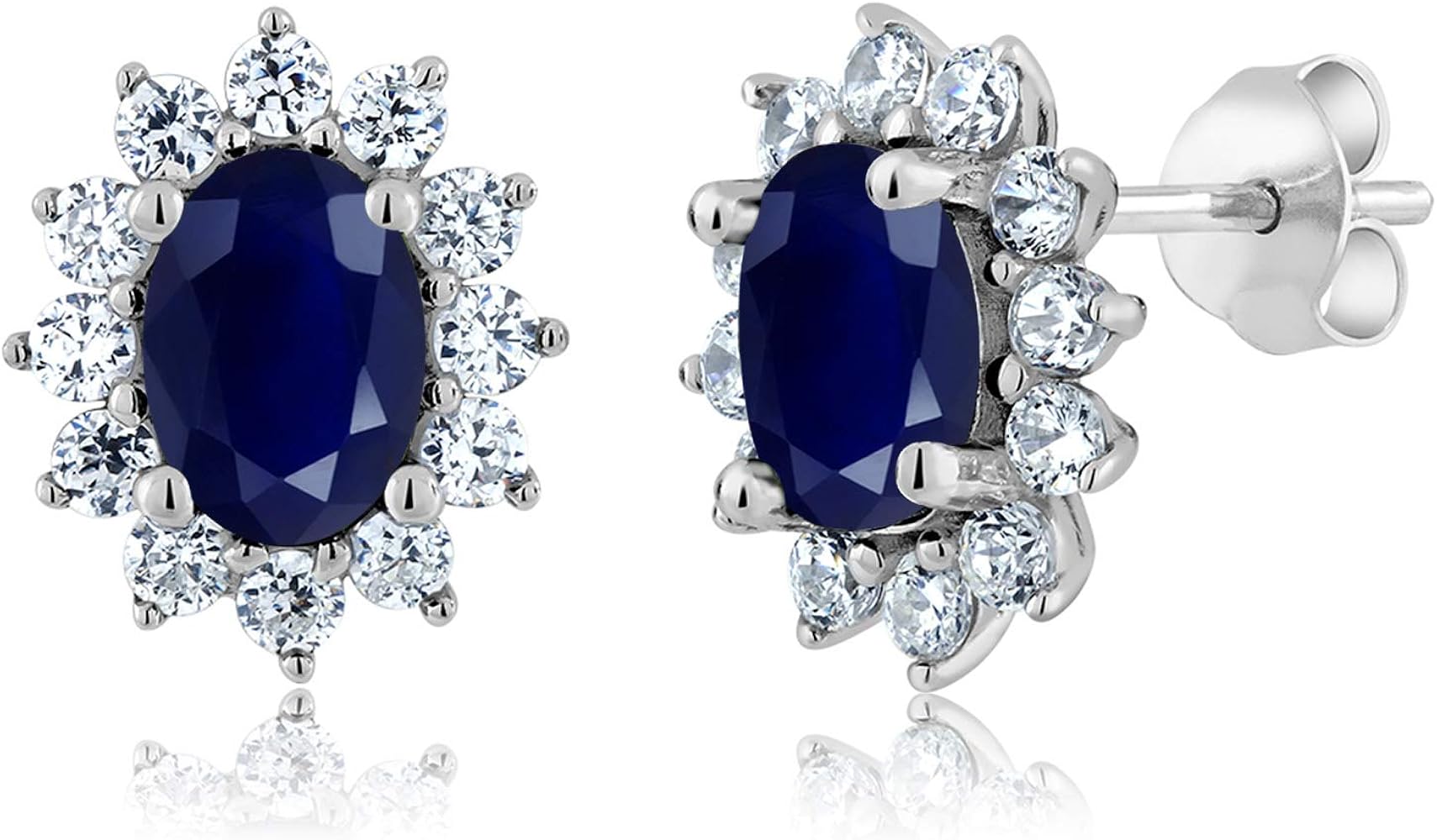 Amazon | [Gem Stone King] 2.76カラット 天然 サファイア ピアス