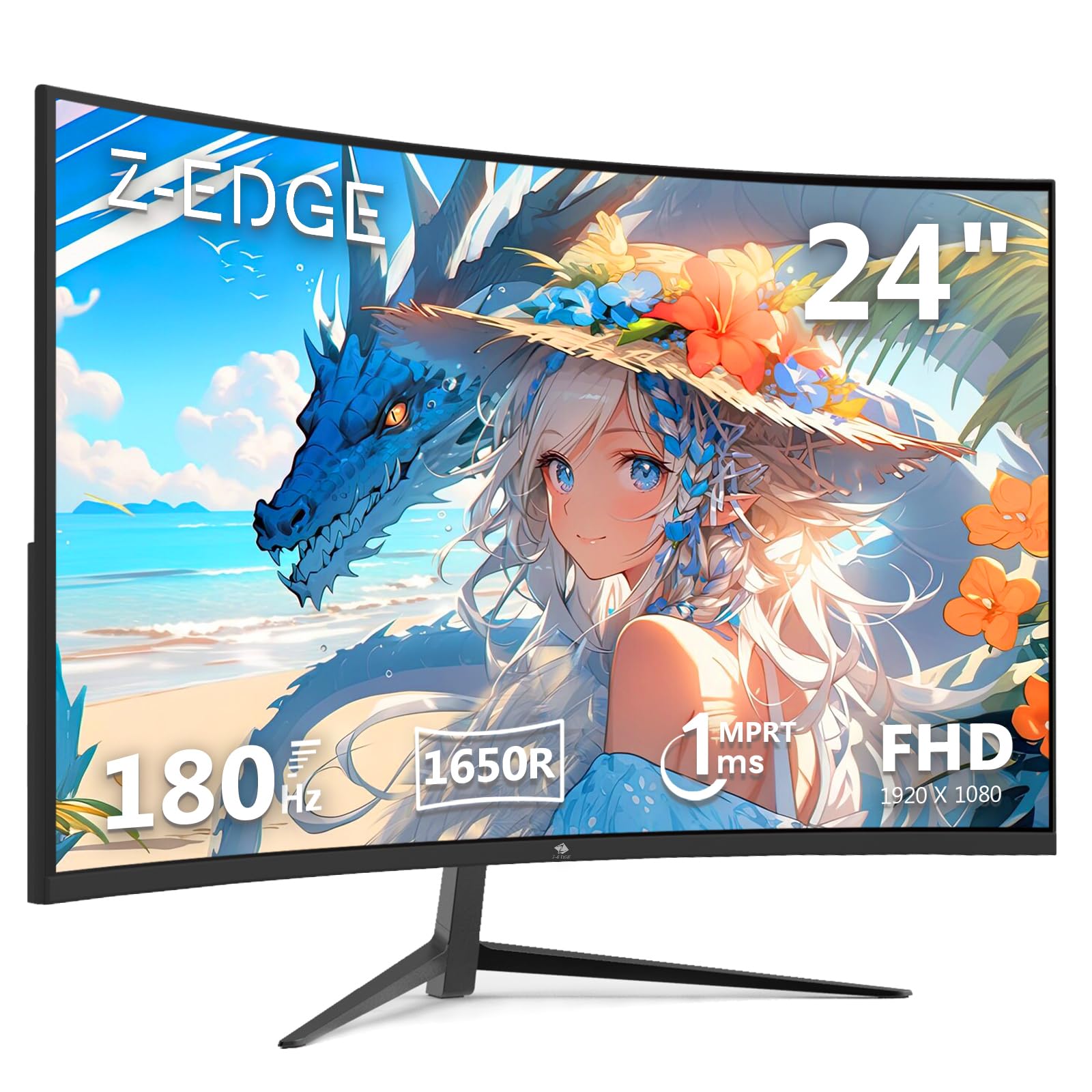 Amazon.co.jp: Z Z-Edge(ゼロエッジ) 湾曲ゲーミングモニター 24型