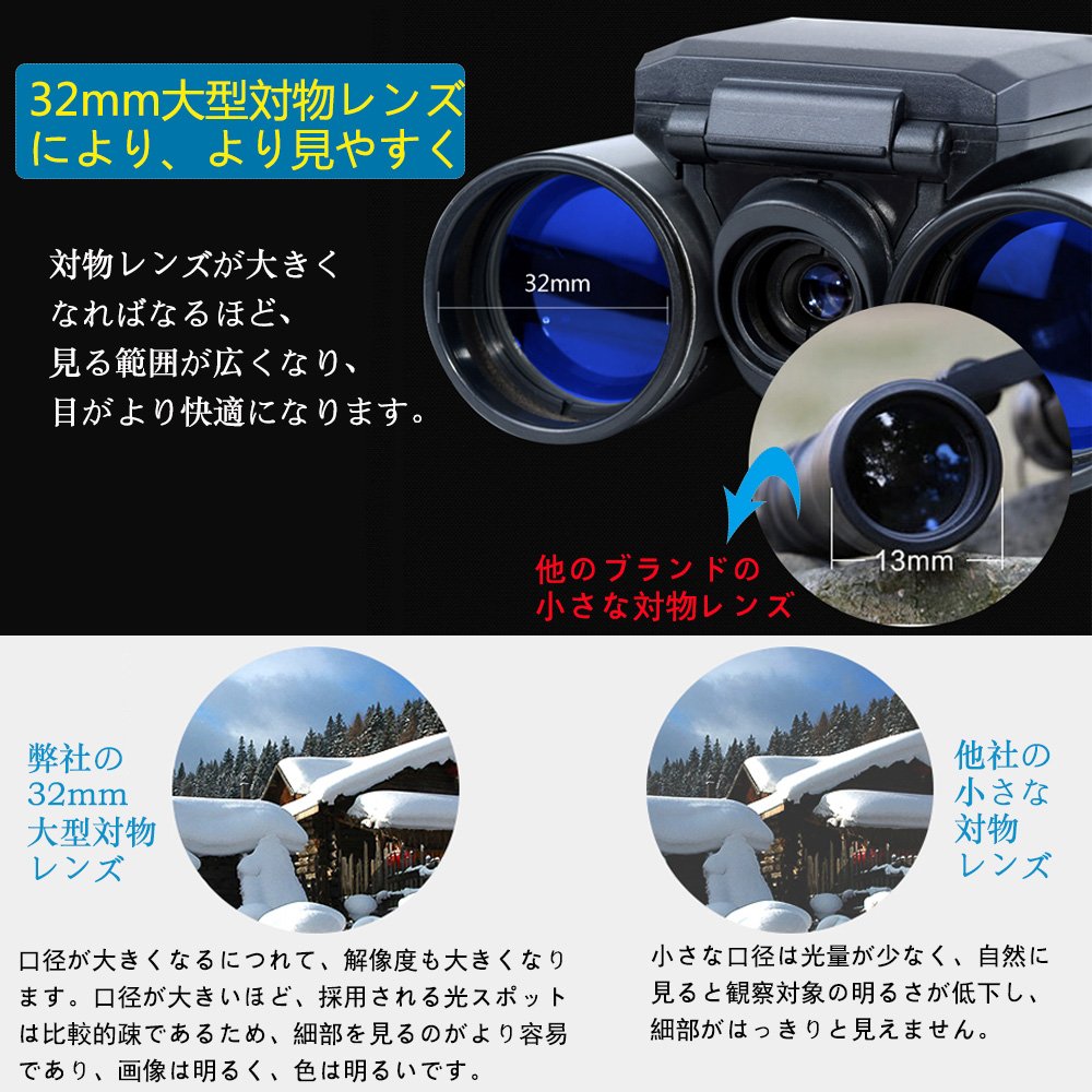 Amazon | 双眼鏡 コンサート デジタルカメラ双眼鏡 望遠鏡 12倍×32mm