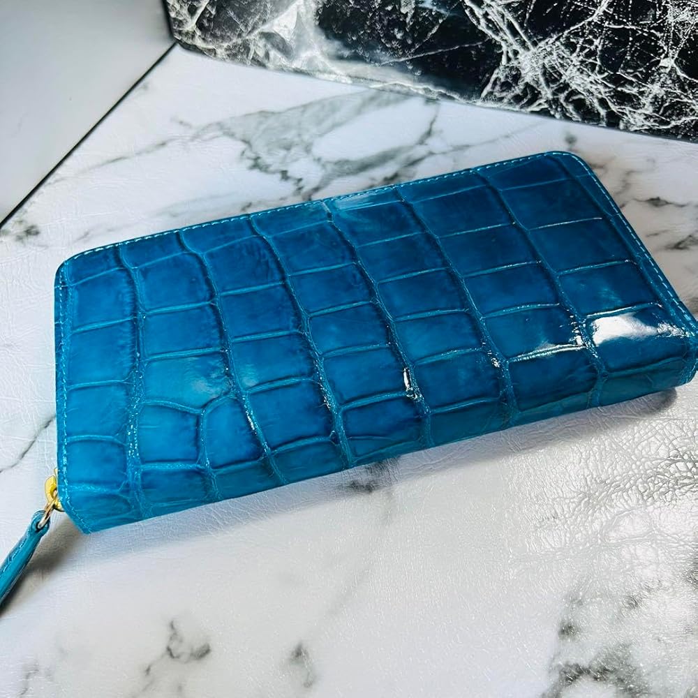 Amazon | クロコダイル長財布 クロコ財布 シャイニング加工 ワニ革
