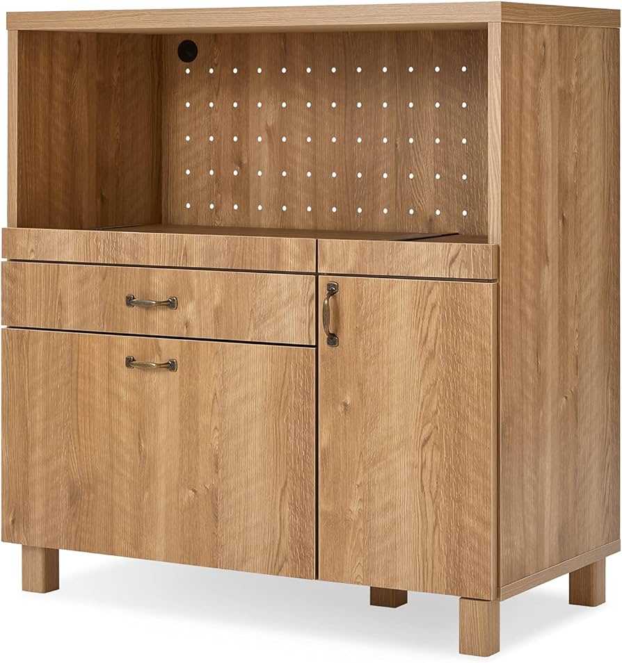 Amazon｜LOWYA ロウヤ キッチンカウンター 幅90cm 電子レンジ台 食器棚