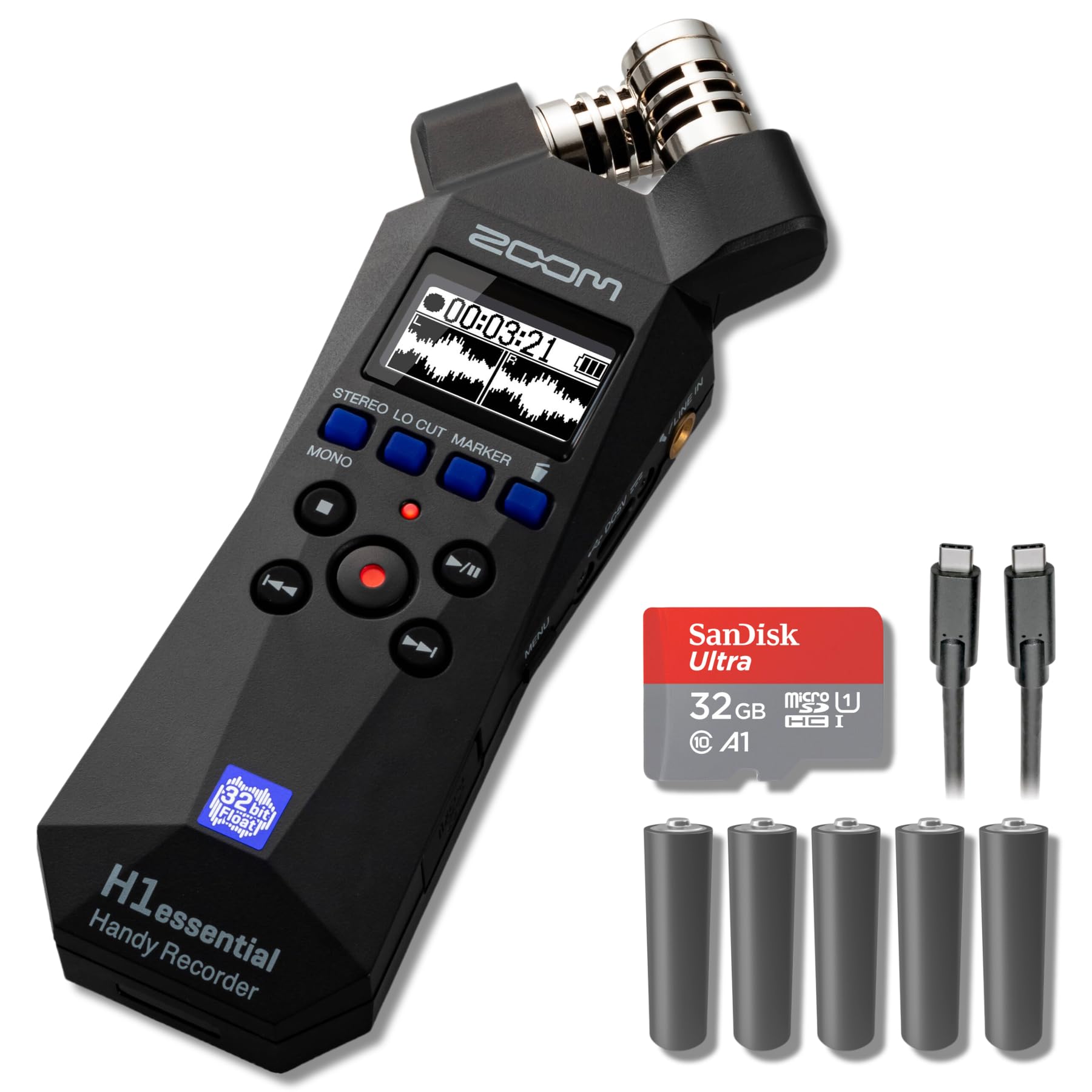 Amazon.com: Zoom H1essential 2-Track 32-Bit Float Portable Audio