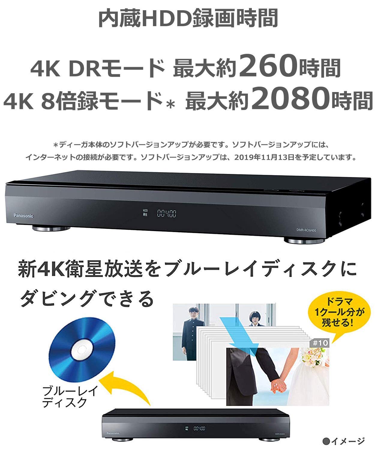 Amazon | パナソニック 4TB 3チューナー ブルーレイレコーダー 4K