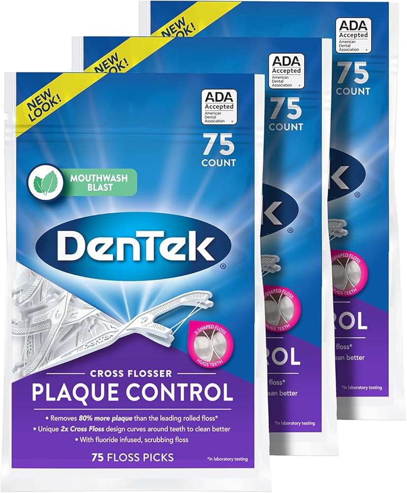 Amazon.com : DenTek Cross Flosser Plaque Control Floss Picks, X