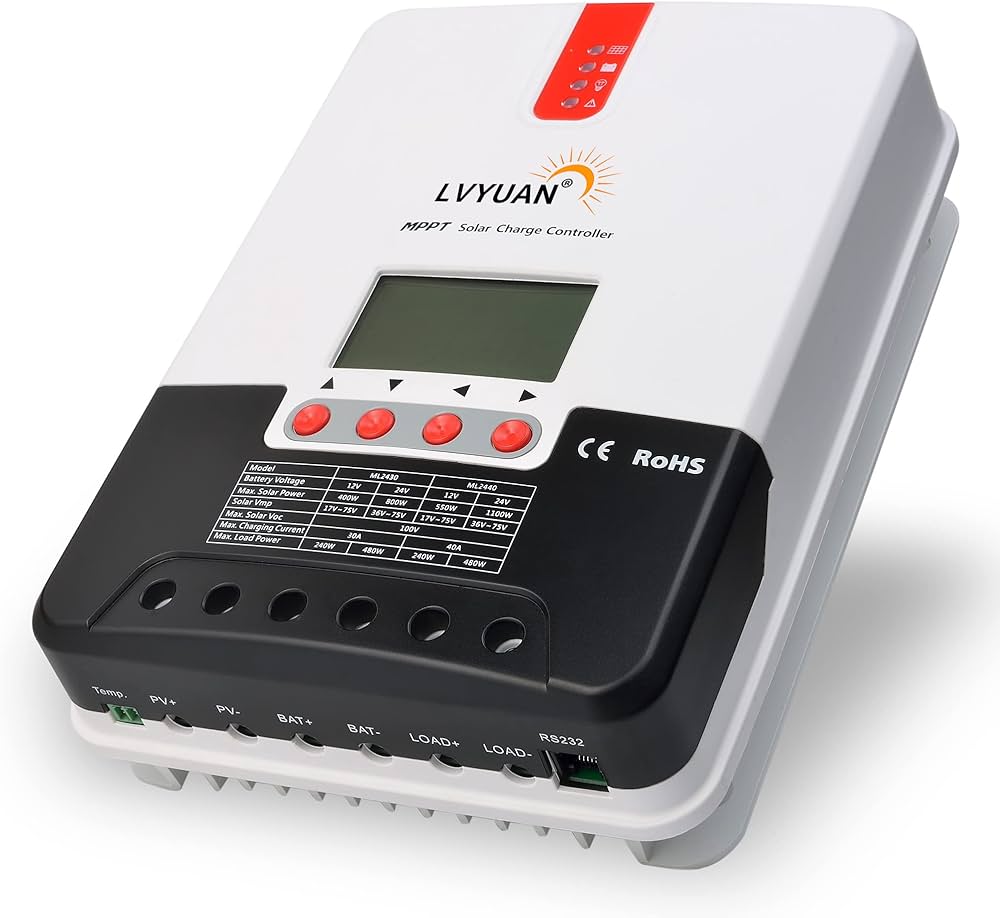 Amazon | LVYUAN（リョクエン）MPPT 40Aソーラー充電コントローラー
