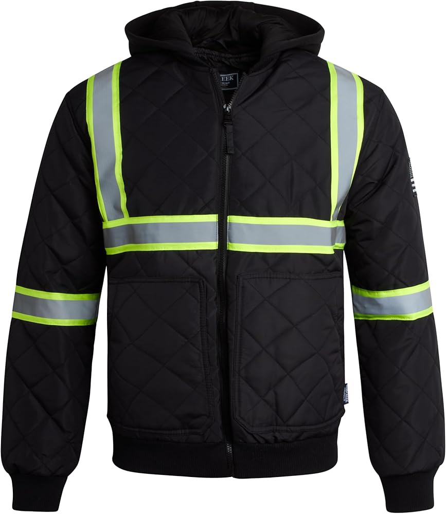 Bass Creek Outfitters Mens High Visibility Jacket - Quilted Hi Vis