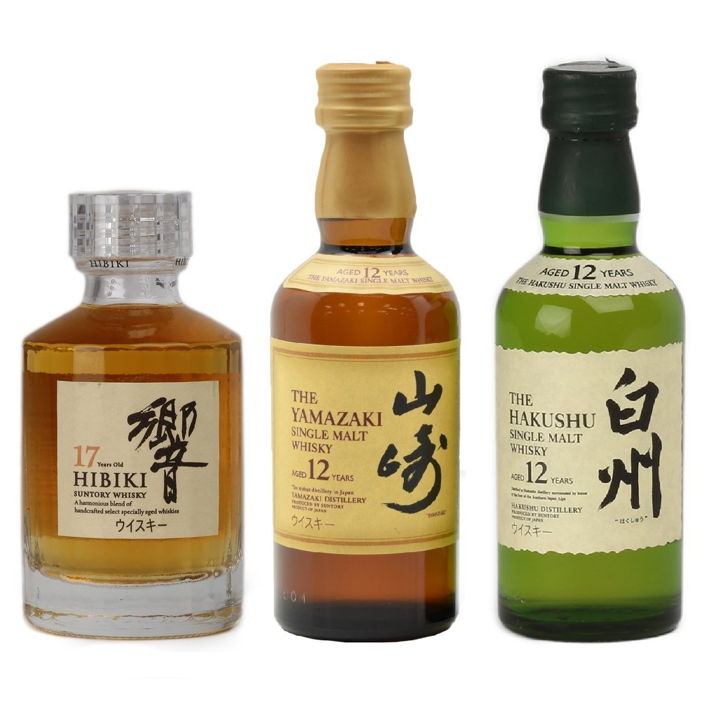 Amazon.co.jp: 国産ウイスキー50ml.3本、飲み比べセット、山崎12年、響