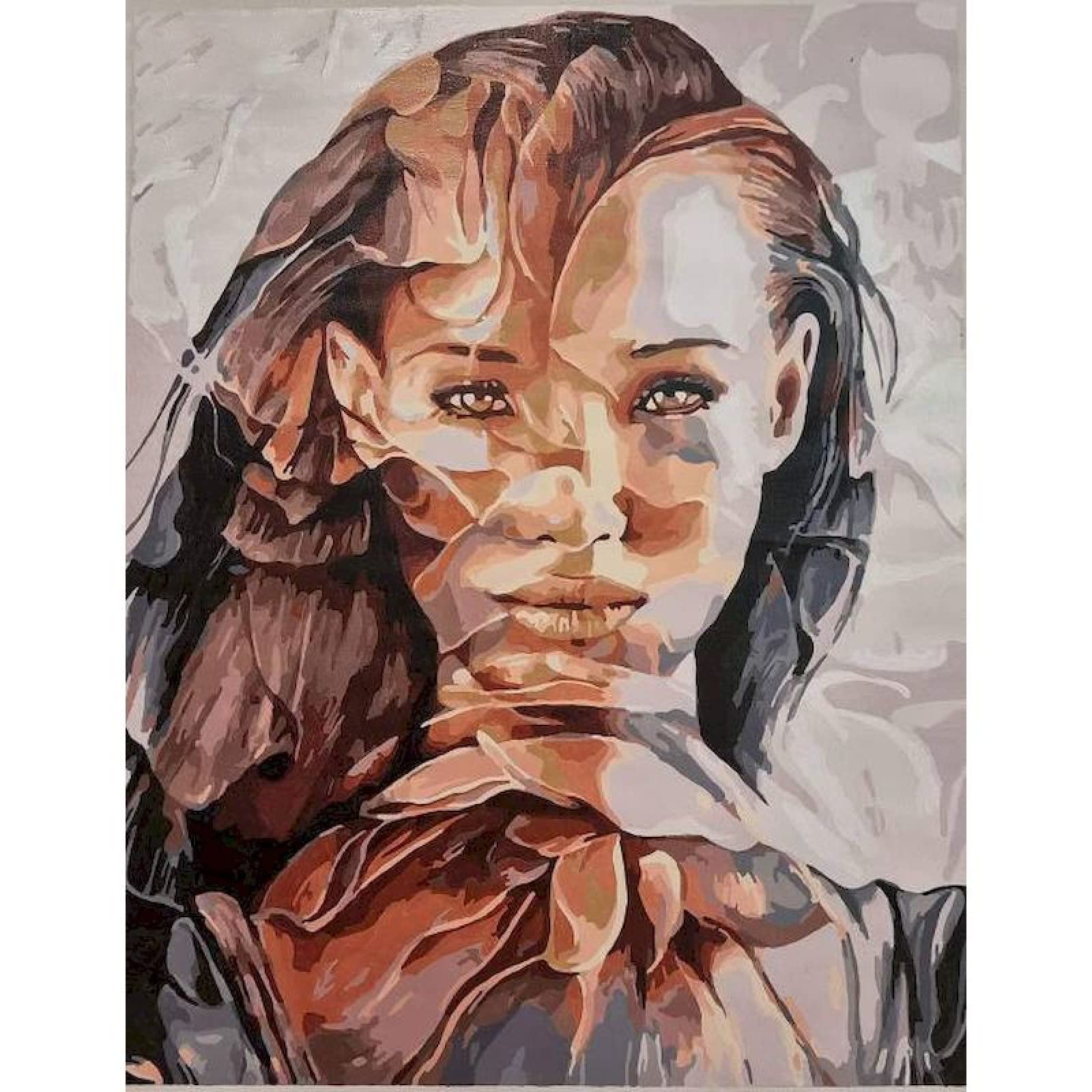 Amazon | 数字による人物画ユニークなギフト絵の描画抽象的な女性